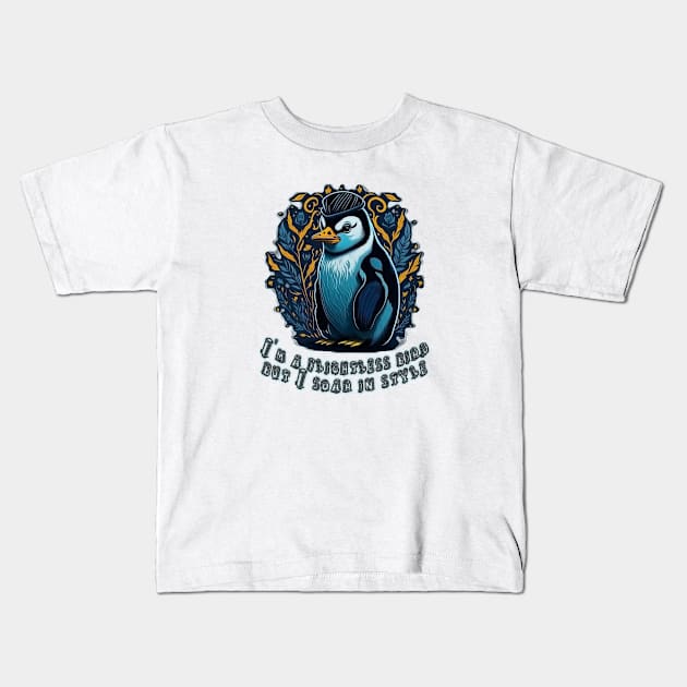 penguin girl Kids T-Shirt by ElArrogante